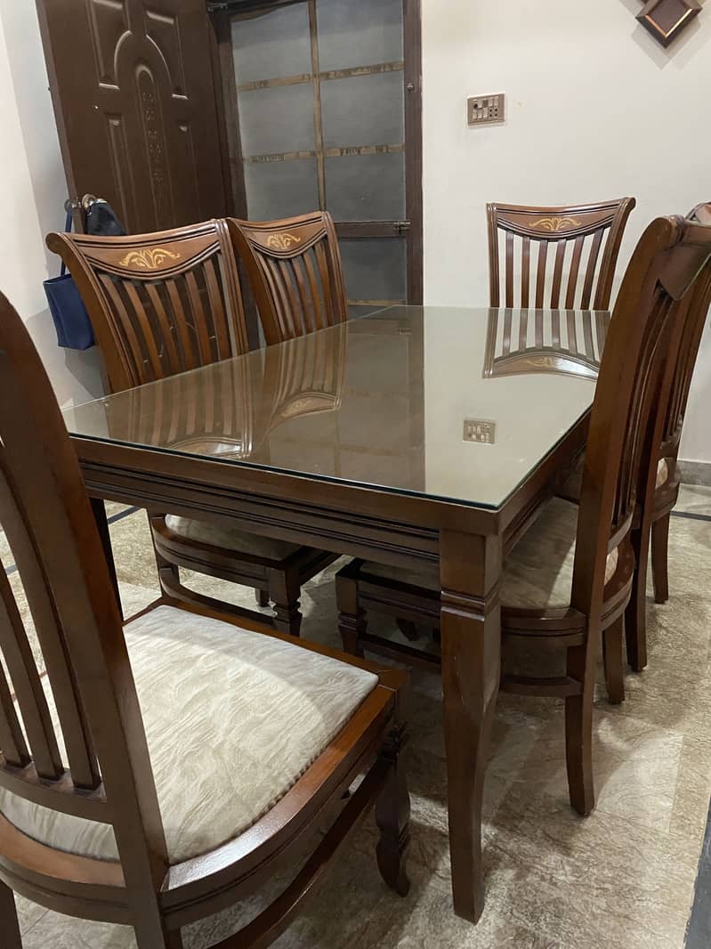Sheesham Six Chairs Dining Table . 1