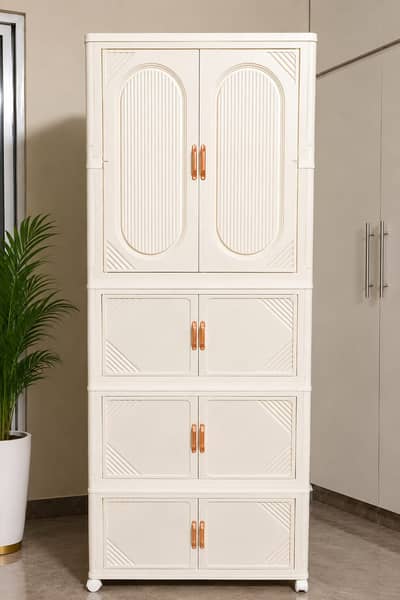 Foldable, Portable & Stackable Clothes Organizer with magnetic Doors