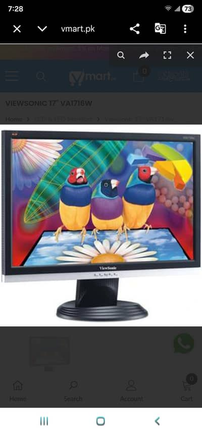 LCD VIEW SONIC VA 1716 (Delivery All Pakistan)