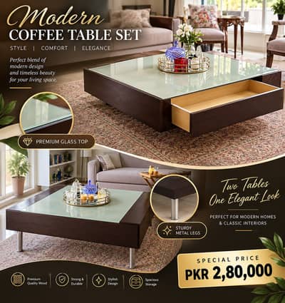 Large Center Coffee Table with Drawer/ Premium Coffee Table/ table
