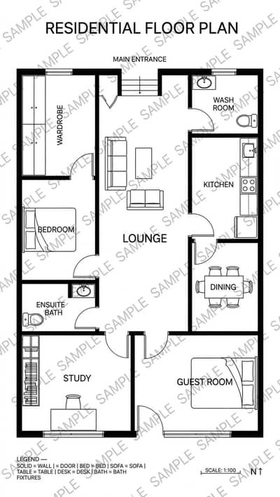 ghar  ka naqsha 2d and 3d map design