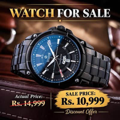 Brand New SWISHON Black Watch – 10/10 Condition