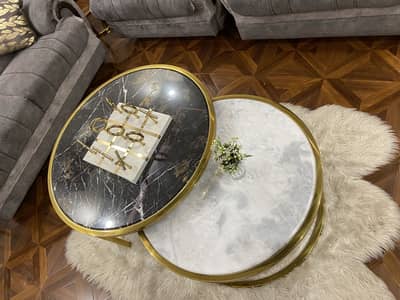 7 seater sofa and tables