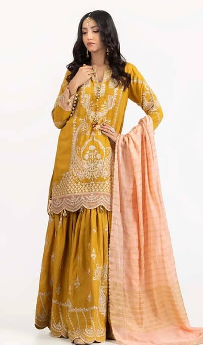 GulAhmed Formal 3piece embroidered ghara