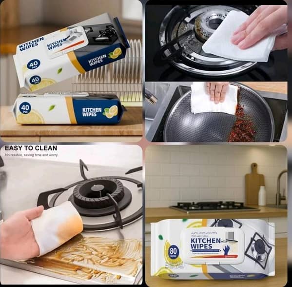 Pack Of 80 Kitchen Wipes Household Dirt-removing Deoil Thicken Portable Cleaning Tools Safe Rag Paper Towels Handguard Home Daily