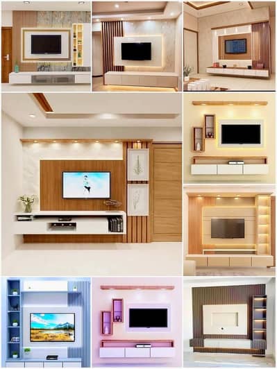 Media wall - Pvc media wall - Wooden cabinets -Woodwork