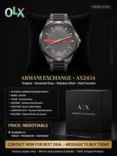 Armani Exchange AX2434 Original Gunmetal with Box 9/10