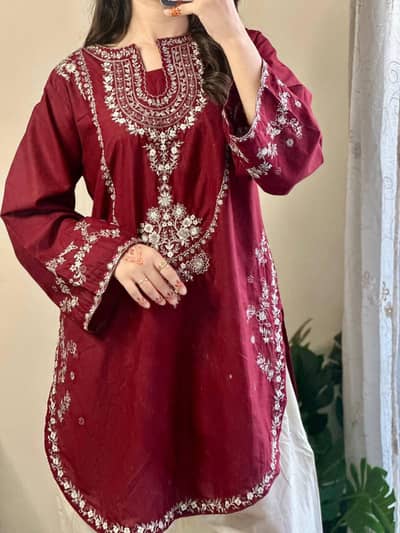 front full heavy embroidery sleeves embroidery EMB trousers