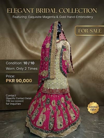 Beautiful  Lehanga and Bridal set maxi and short gown heavy embroidery