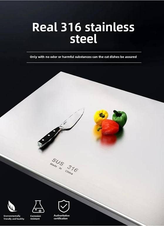 316 stainless steel panel and chopping board, kitchen household thickened double sided extra large kneaded surface cutting board Big Size