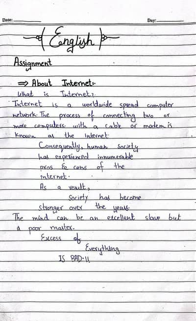 Professional Handwritten & Computerized Assignment Writing Service