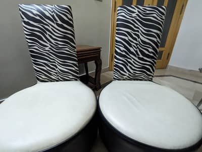 High heel zebra print chairs