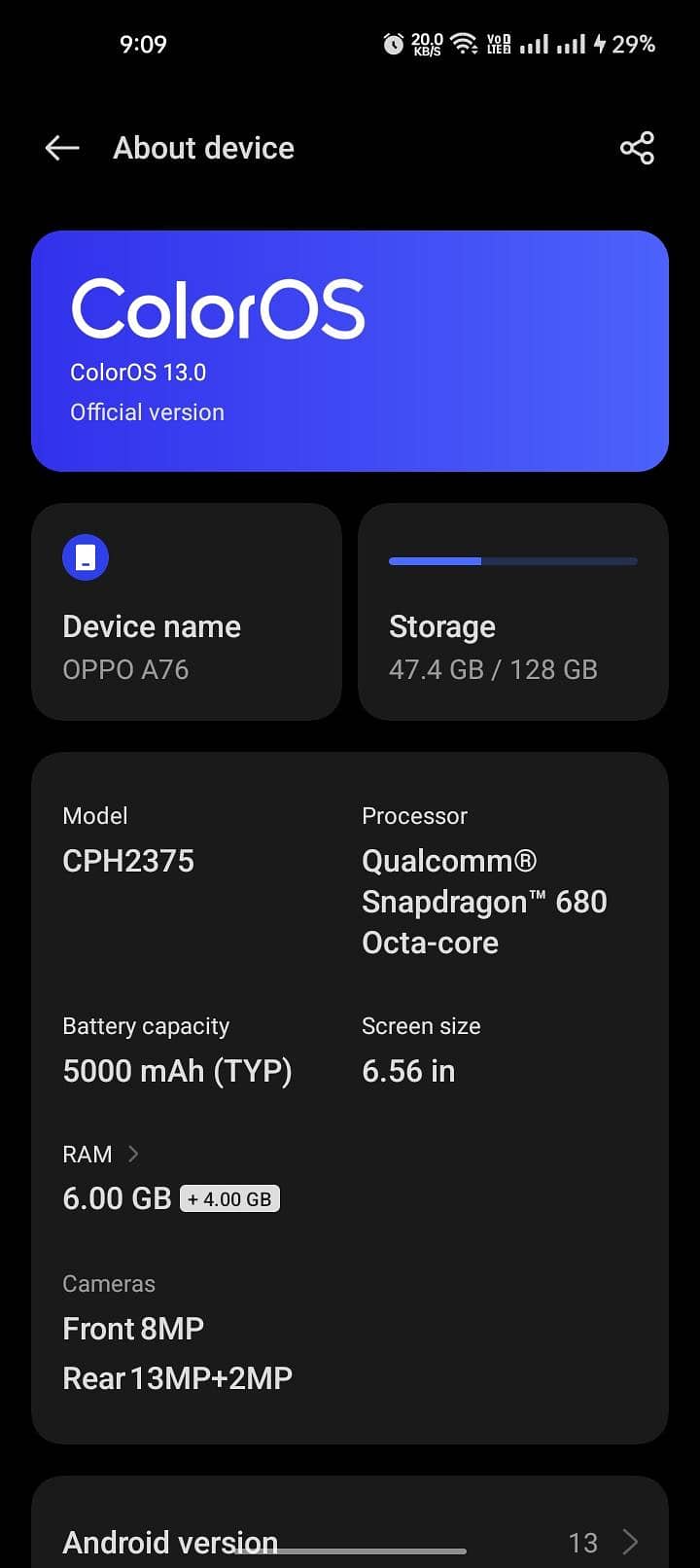 OPPO A76 1