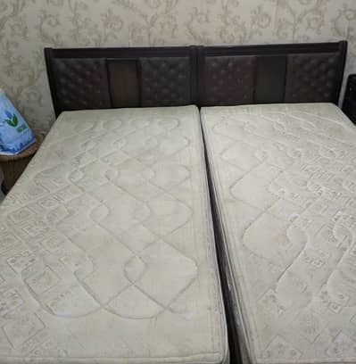 2 Single beds with spring mattress for sale