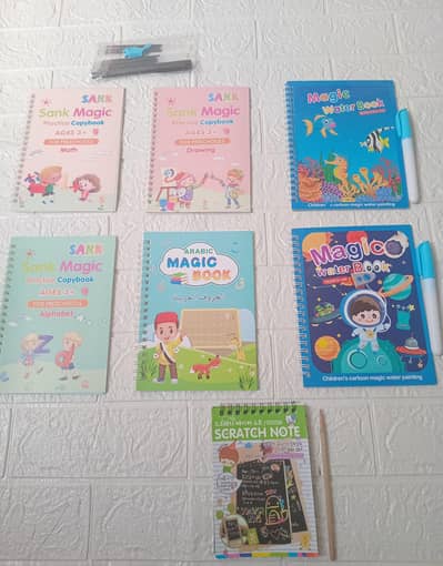 Kids Magic Books Set 7in1 - Reusable