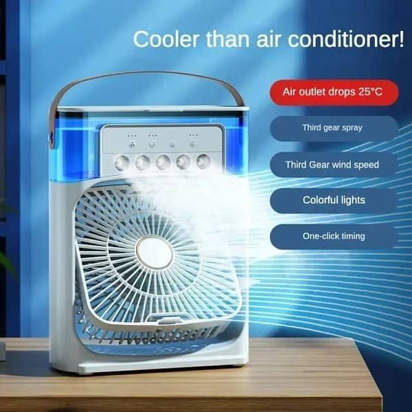 NEW Portable Air Conditioning Fan 5-Hole Spray Humidified USB Quiet Mobile Air Conditioner Cooling Cooler Fan for Desktop Office