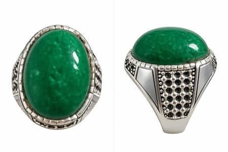 old iranie  natural husanie feroza big size stone Italian ring