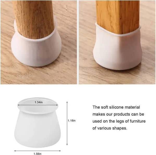 4 PCs Table Chair Leg Silicone Cap Pad Furniture Non-slip Table Feet Cover Floor Protector Foot Protection Bottom Cover Pads