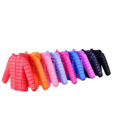 light down cotton puffer jacket for boy girls 10 colllors
