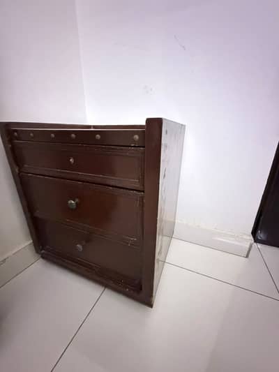 Two wooden side tables in a Dark brown colour