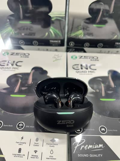 ZERO Bass  ENC earbuds bass boosted sound bluetooth airpods