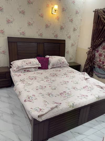 Double Bed King Size with Mattress & Side tables