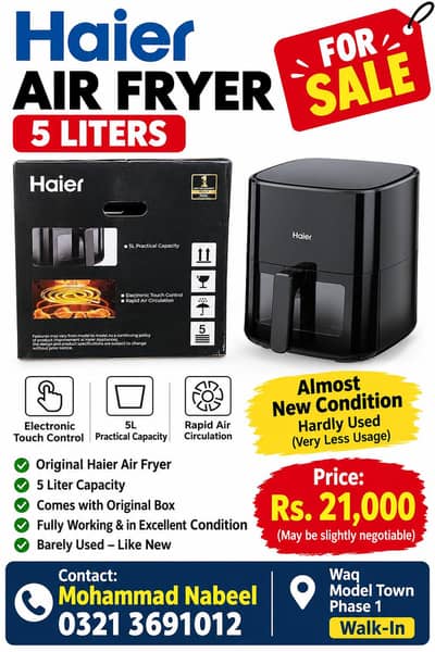 Haier Air fryer 5 ltr