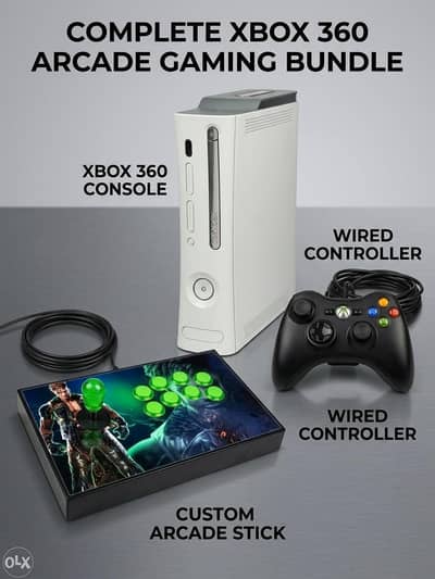 Xbox 360 Complete Setup + Arcade Stick