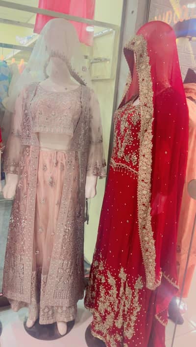 Elegant 3-Piece Long Jacket Lehenga Suit - Peach Color (Size: M)