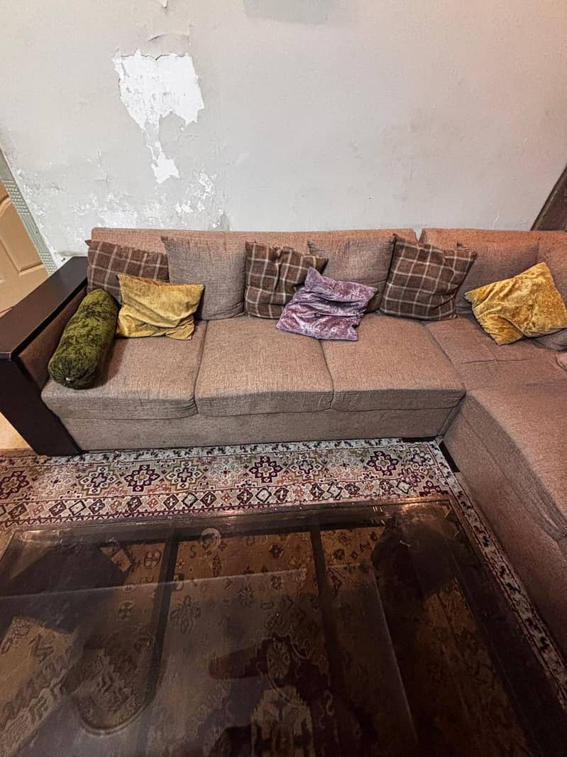 L-Shape sofa set with center table 1