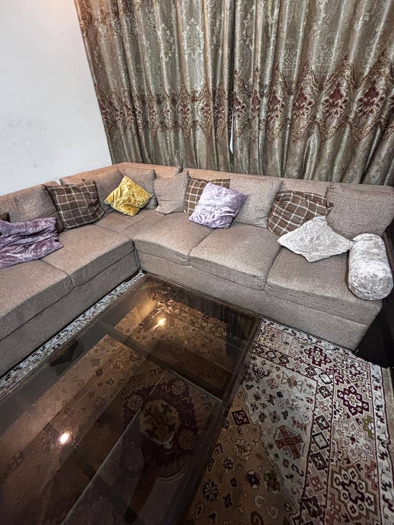 L-Shape sofa set with center table 2