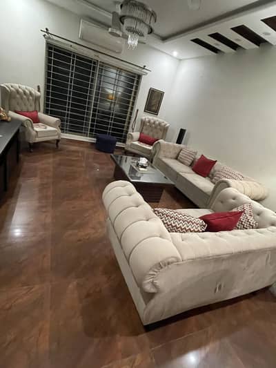 5 seater sofa and 2 wing back chairs
