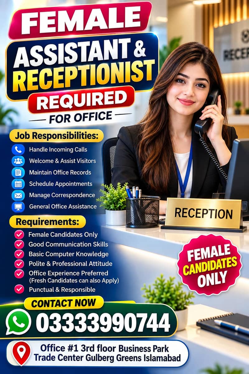 Female Asistent requird 0