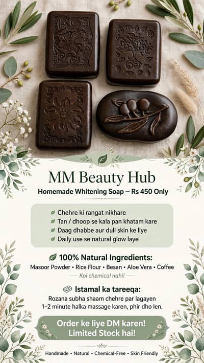 Homemade organic herbal soap for skin and body