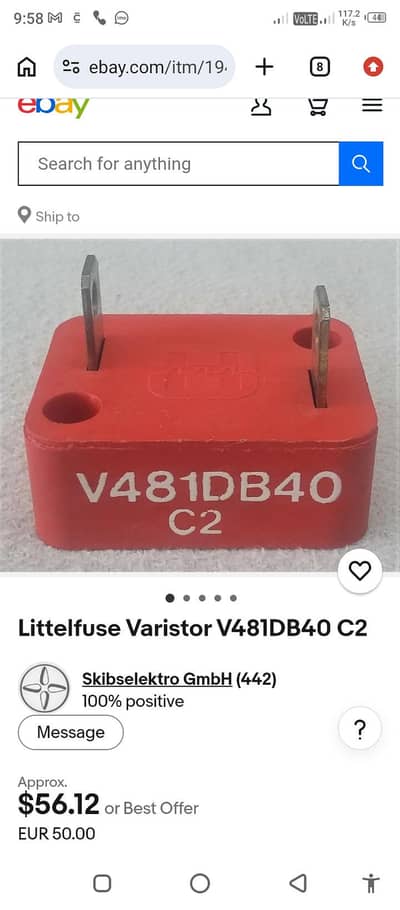 V131DB40 little fuse metal oxide varistor, db series varistor 40mm