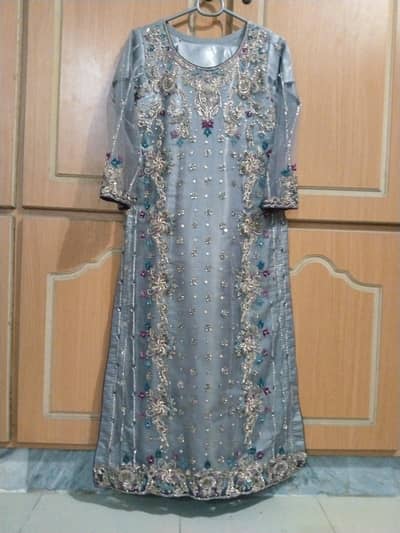 3 piece full embroiderd dress with long shirt