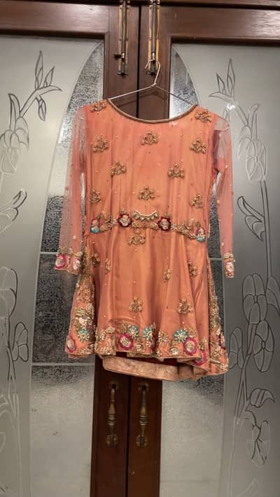Peach heavy embellished formal dress