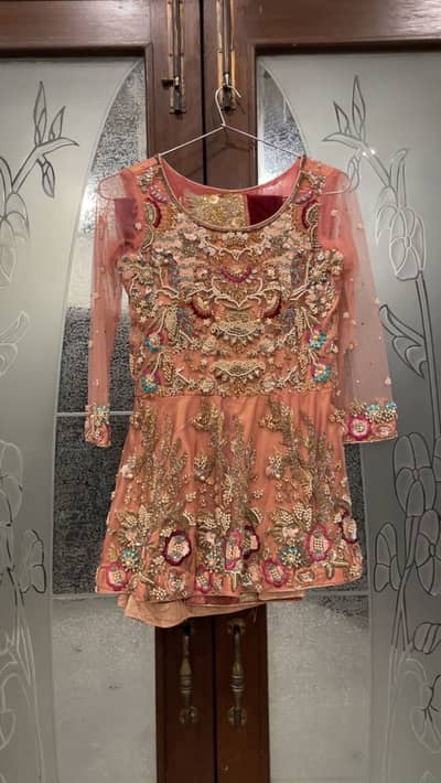 Peach heavy embellished formal dress