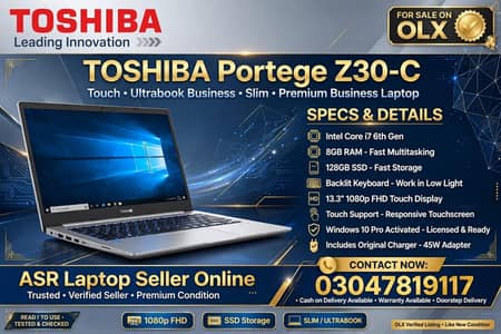 Toshiba Portege Z30-C Touch - Core i7 6th Gen