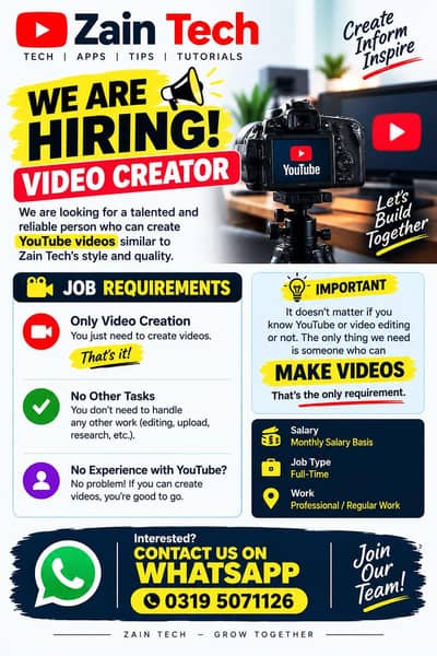 YouTube Video Creator Required