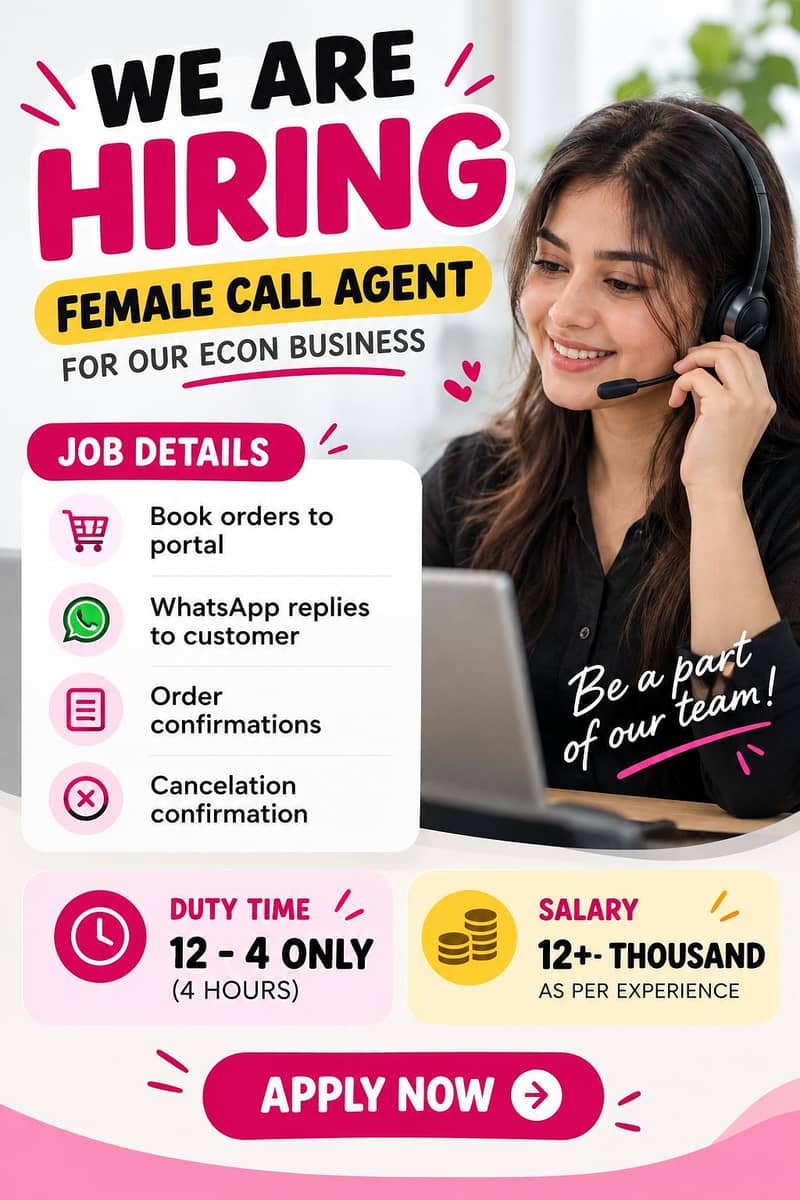Female Call Operator Required 0
