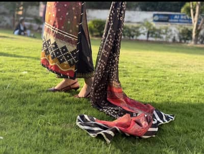 3 piece ethnic dress stitched