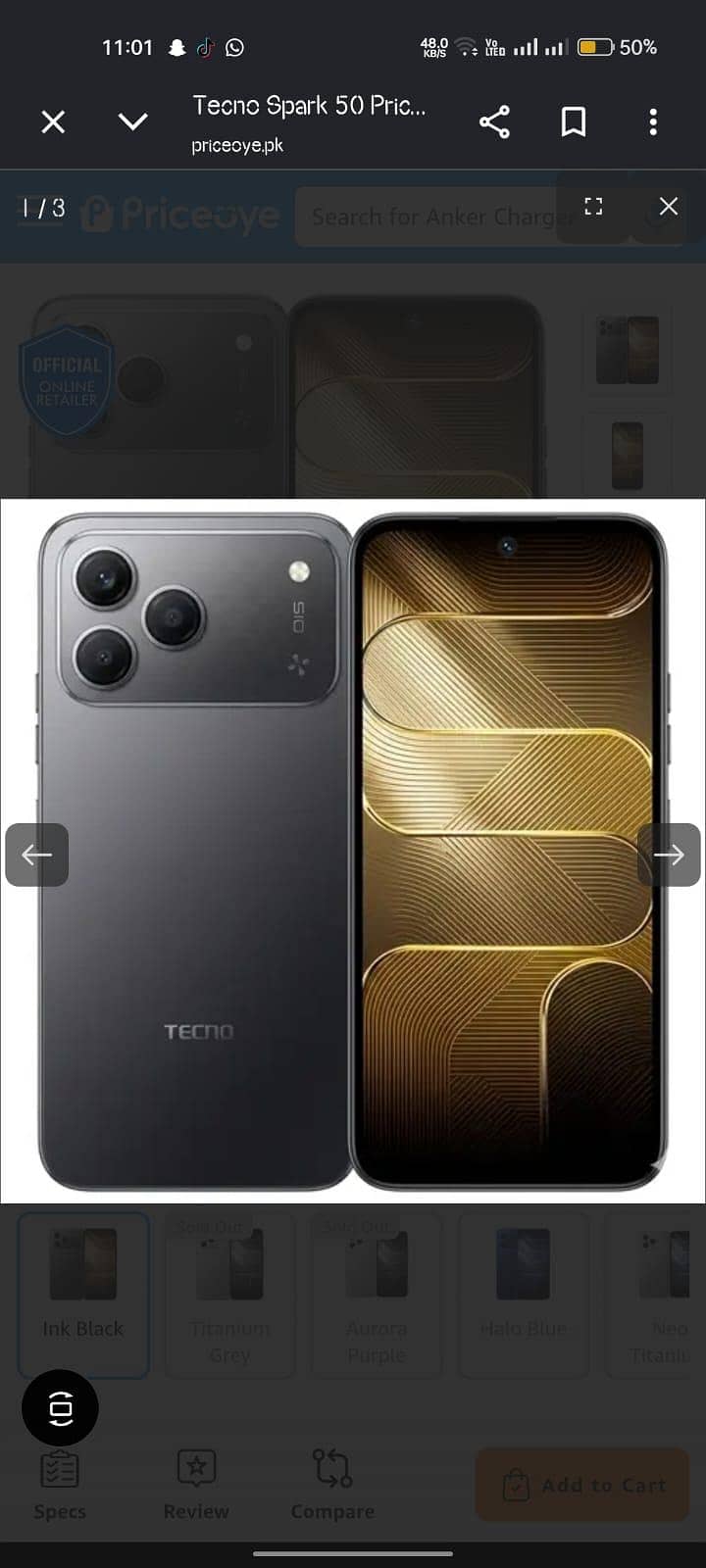Tecno spark 50 0