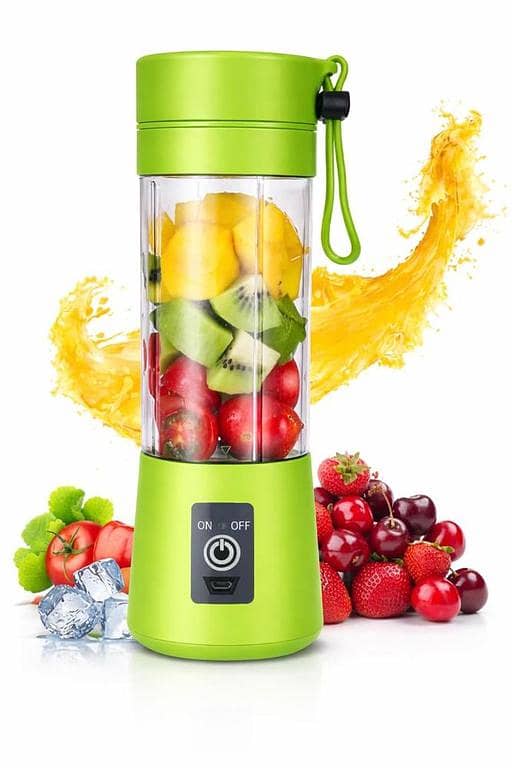 Portable 6-Blade Juicer Blender | USB Rechargeable Mini Portable Blender for Smoothie & Juices | Battery Operated Juicer Mixer Grinder