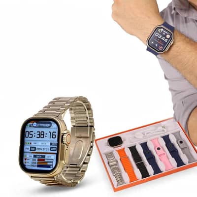 Ultra Smart Watch 7 in 1 Straps - Bluetooth   Charging -