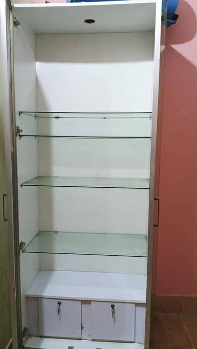 4 shelf glass almari