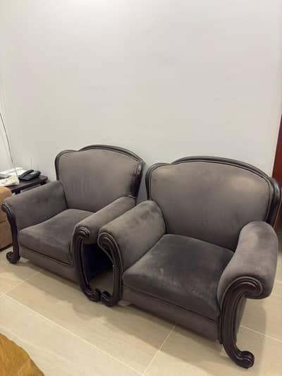 charcoal color pure wooden sofa set