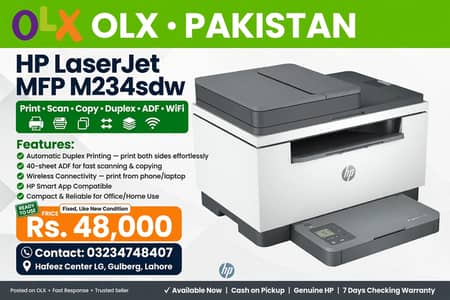 HP LaserJet MFP M234sdw Wireless Printer - Print, Scan, Copy