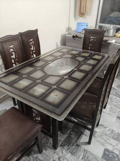 6 SEATER TABLE WITH CHAIRS