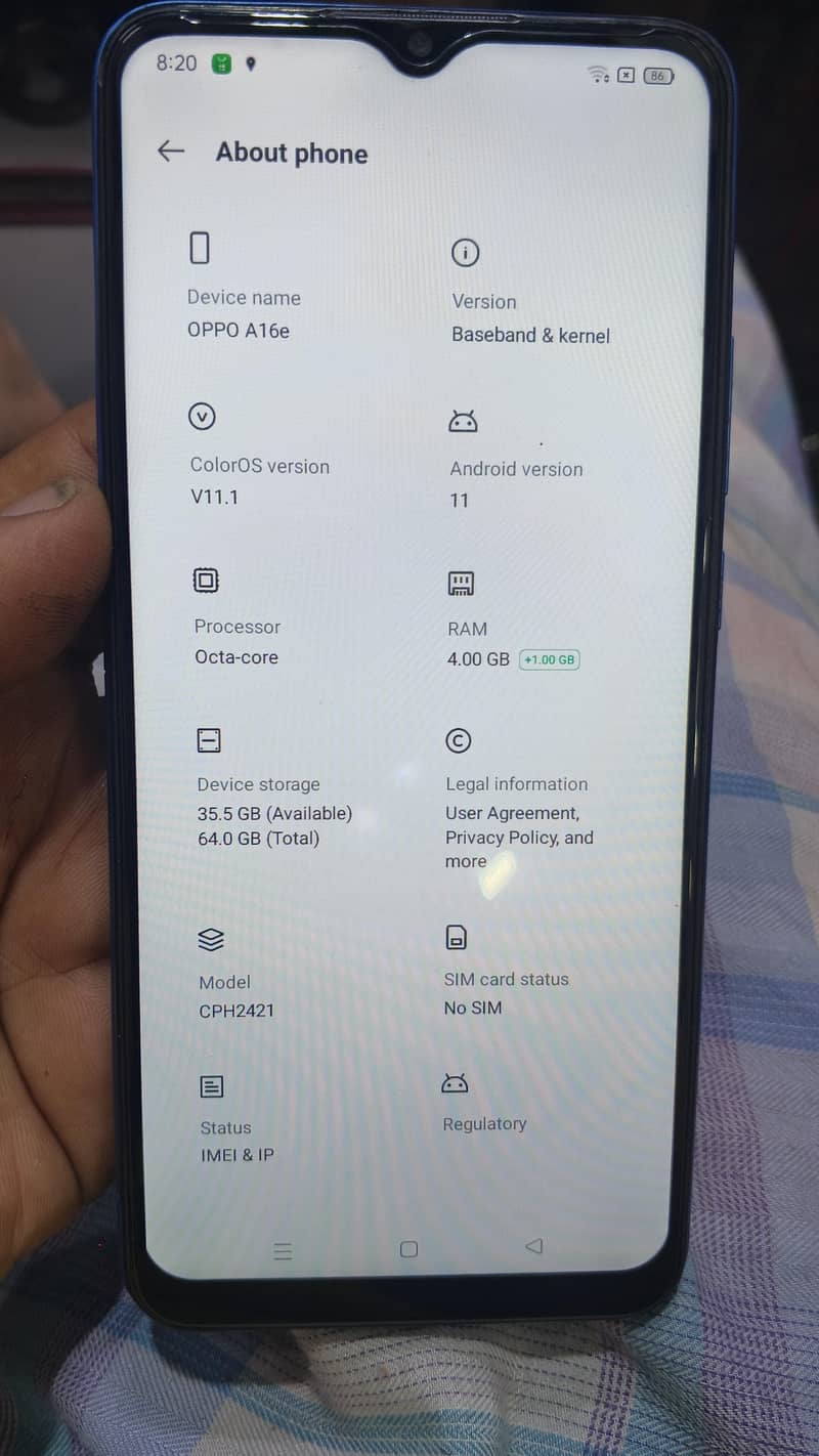 OPPO A16e 0